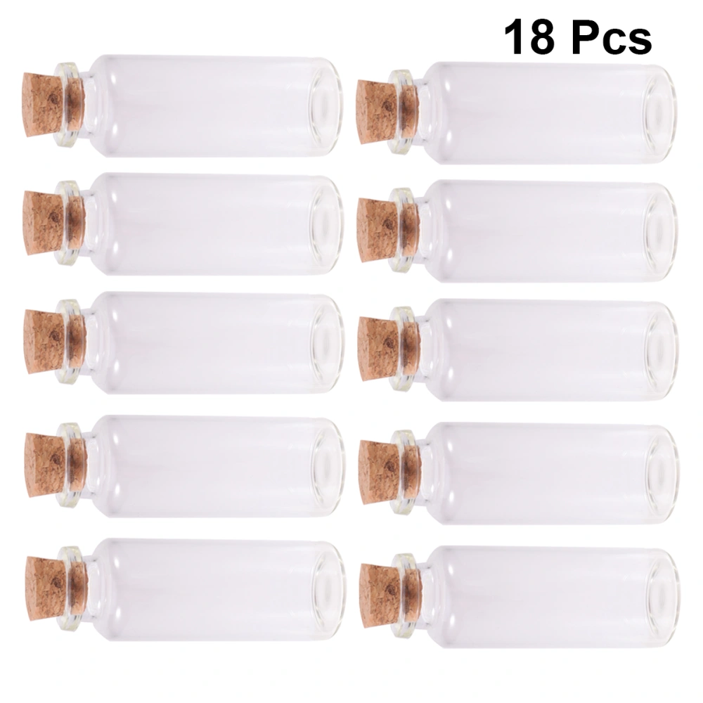 18 Pcs 24x65cm 20ml Clear Glass Jars DIY Wish Bottles DIY Accessory Dispenser Bottle for Jewelry Making DIY Craft