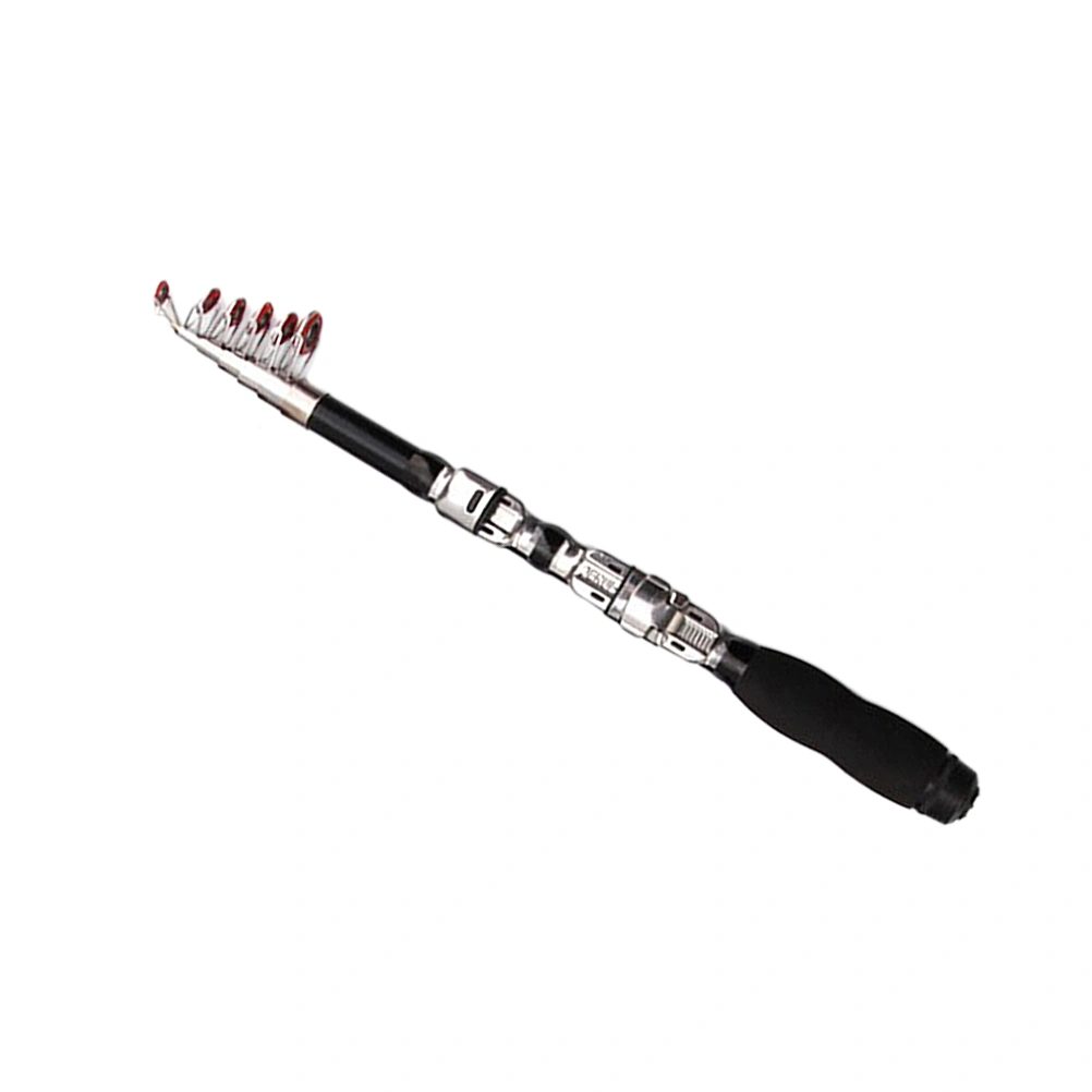 1.5m Sea Fishing Rod Mini Telescopic Fishing Rod Pole Fishing Tackle Tools (Black)