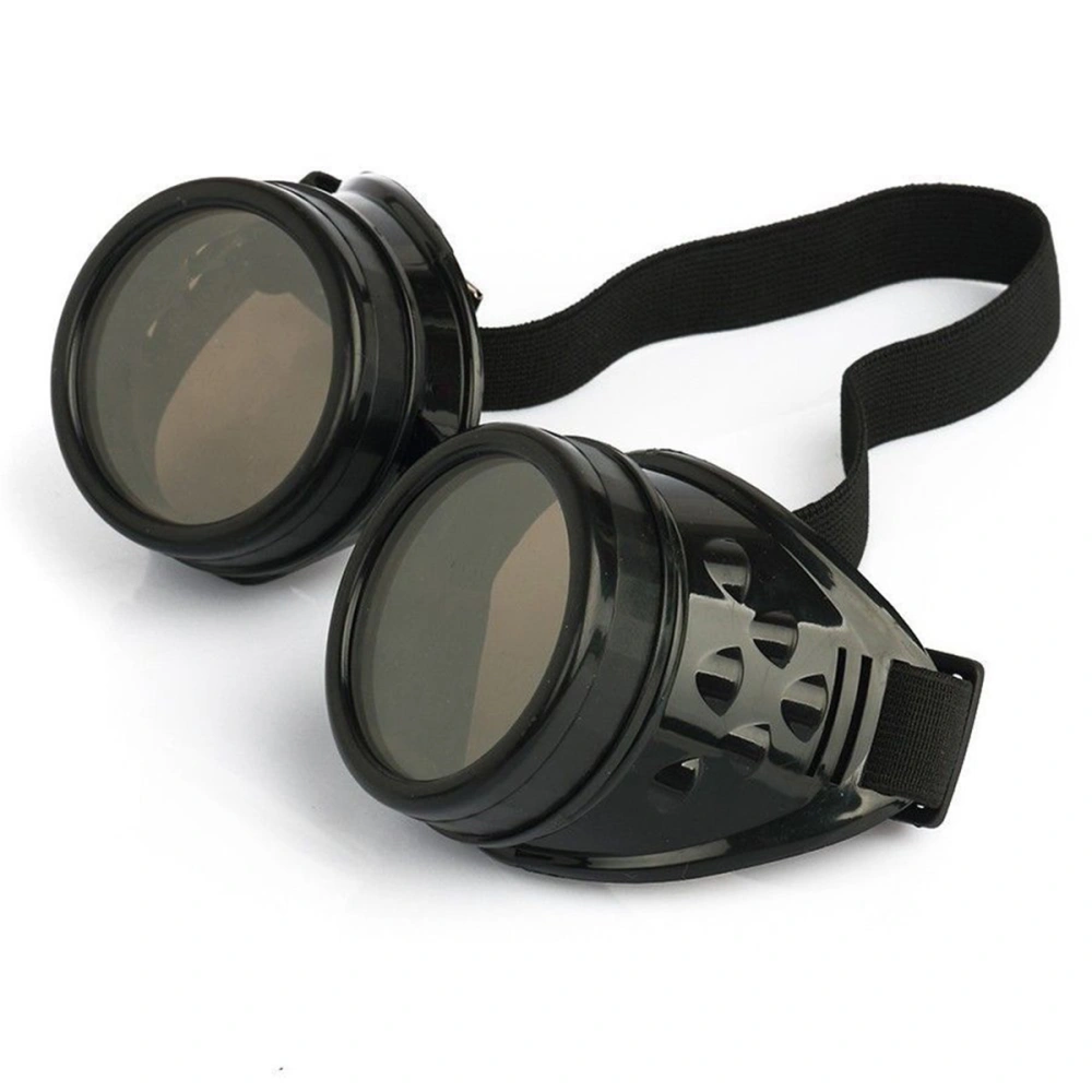 Vintage Steampunk Gothic Welding Goggles Glasses (Black)