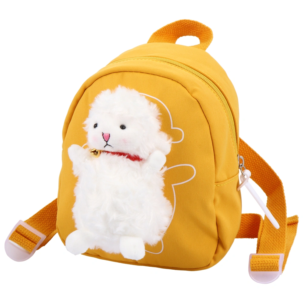 1 Pc Chic Adorable Lamb Camping Bag Cotton Cloth Leisure Backpack (Yellow)