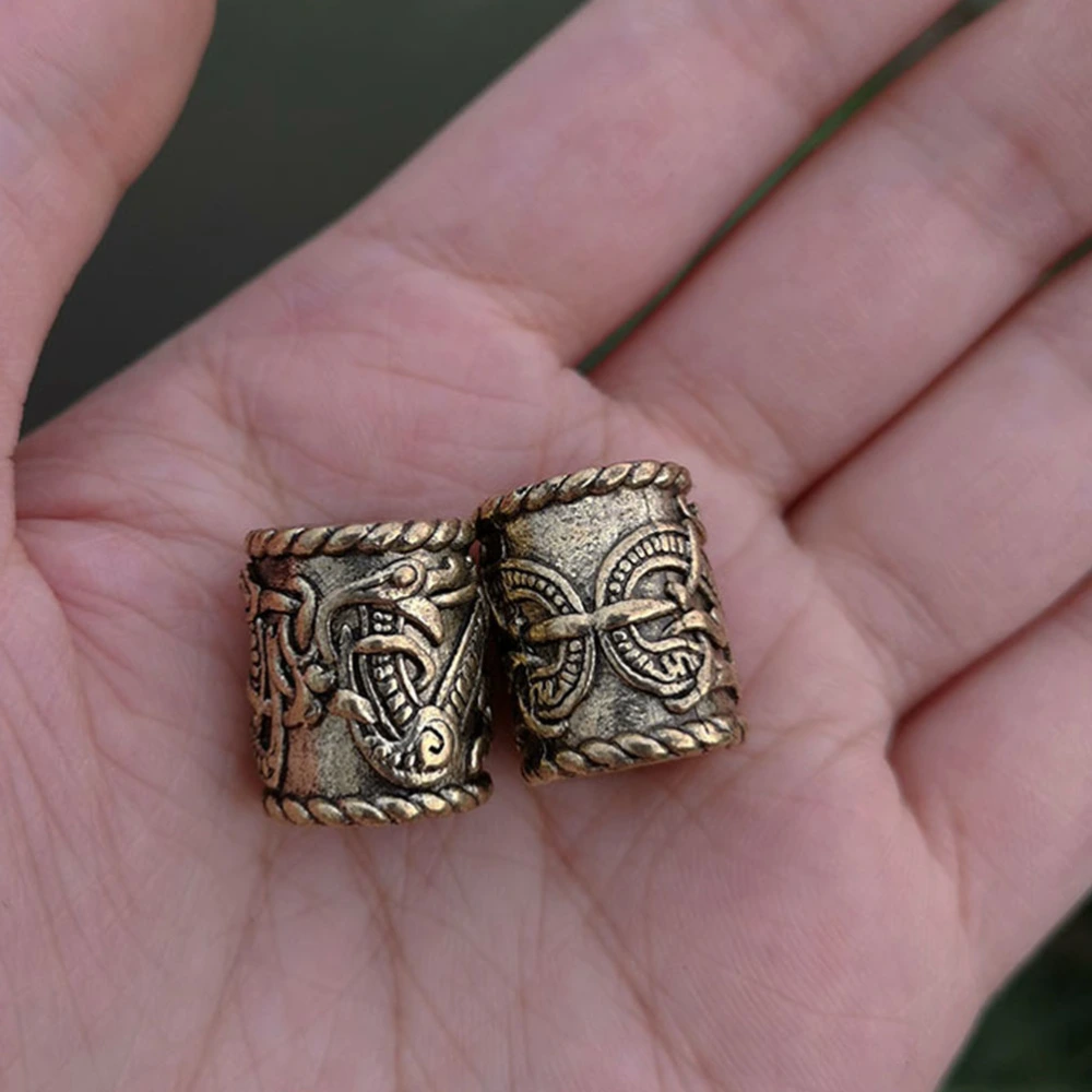 4pcs Viking Style Dreadlocks Beads Hair Braiding Decors Hair Beard Decors