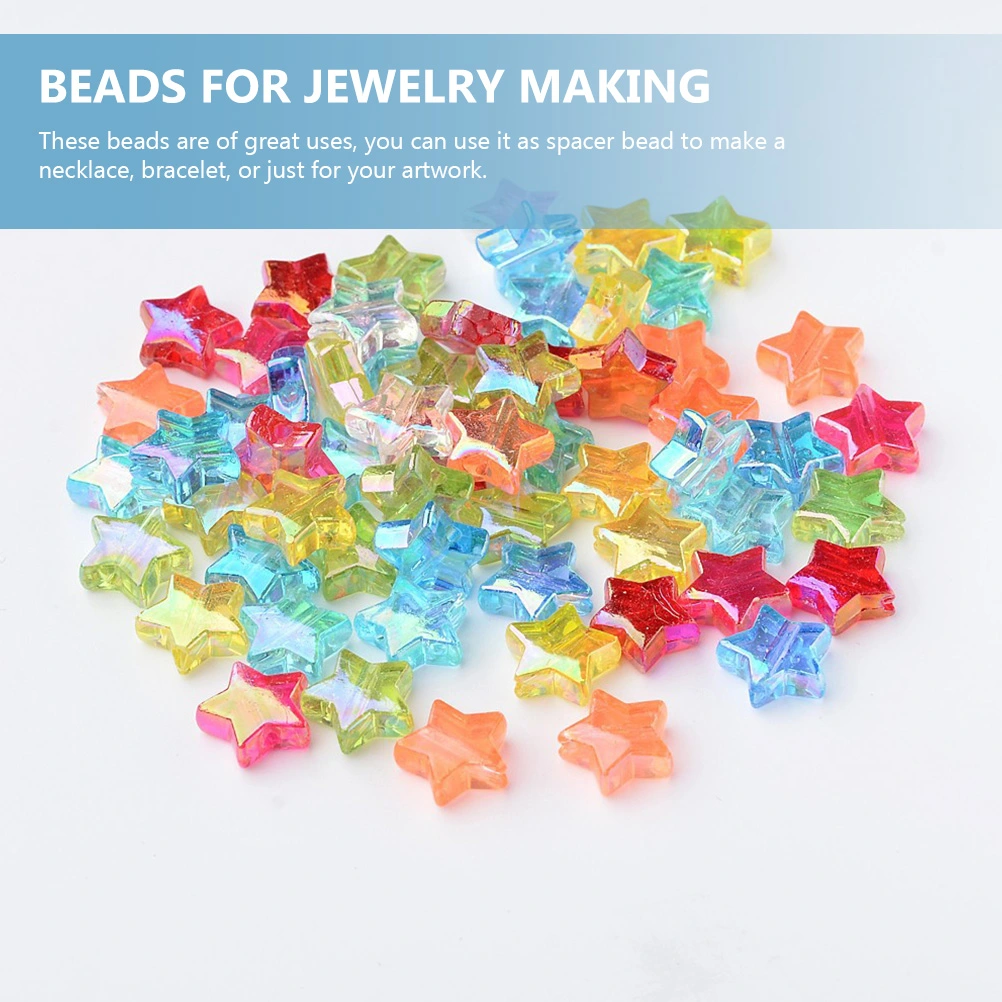 1 Bag Necklace Bracelet DIY Loose Beads Star Shaped Beads Jewelry Spacer Beads