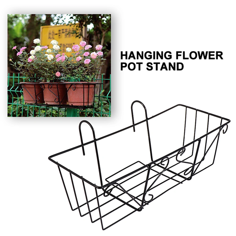 Balcony Hanging Shelf Square Flowerpots Stand Metal Hanging Bracket Holder