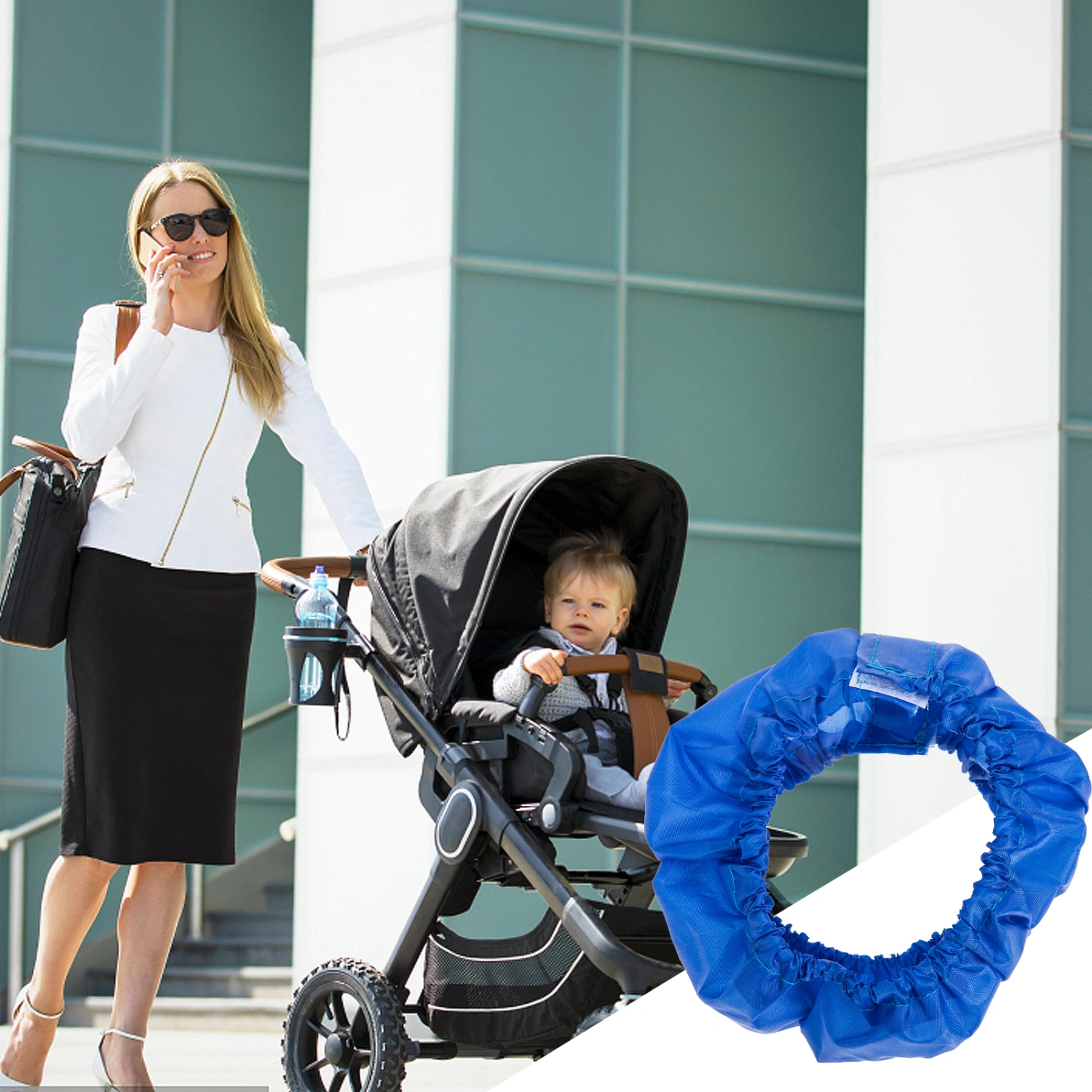4pcs Baby Stroller Elastic Wheel Covers Stroller Cart Wheel Protective Covers