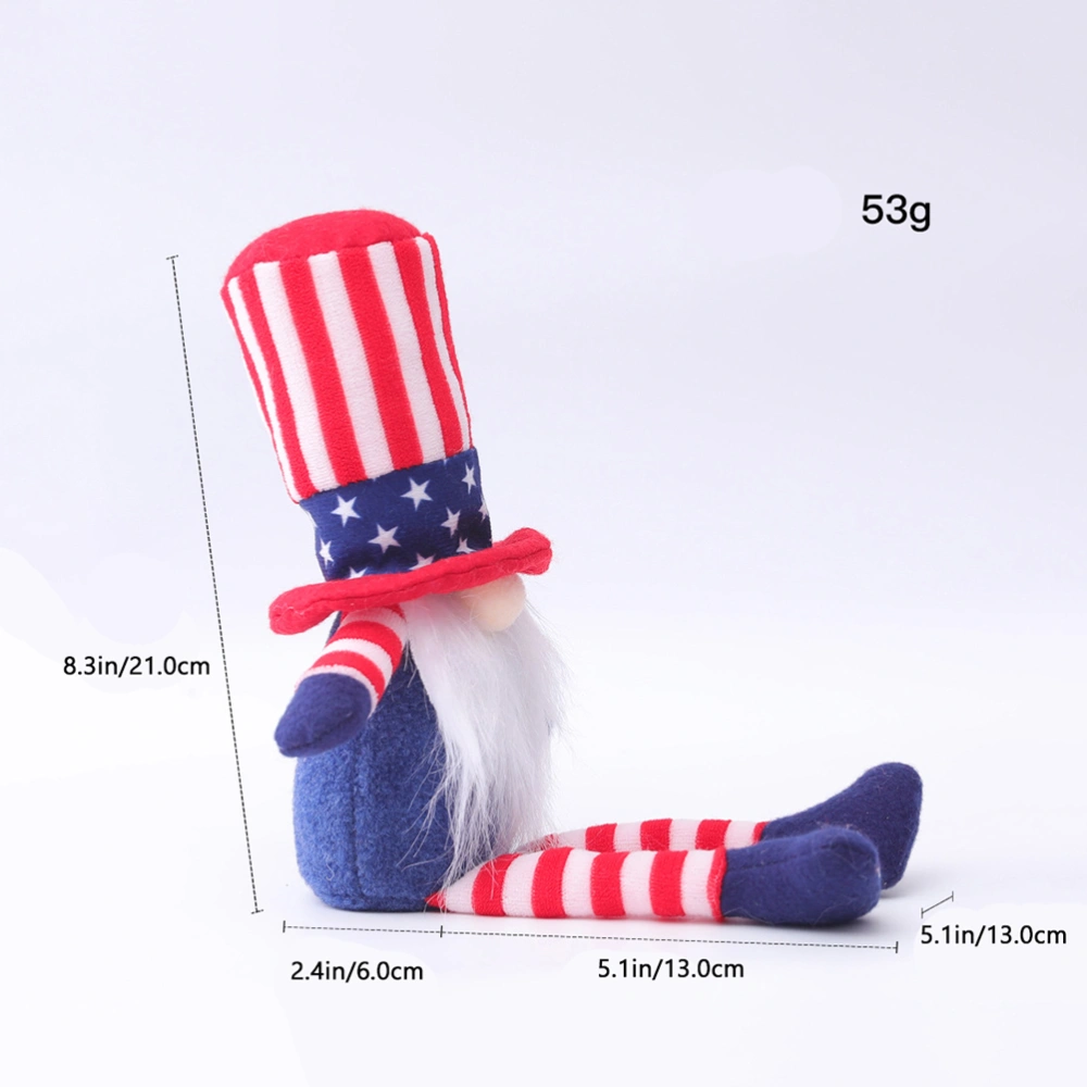 2pcs Adorable Independence Day Gnome Sitting Doll Festival Doll Ornaments