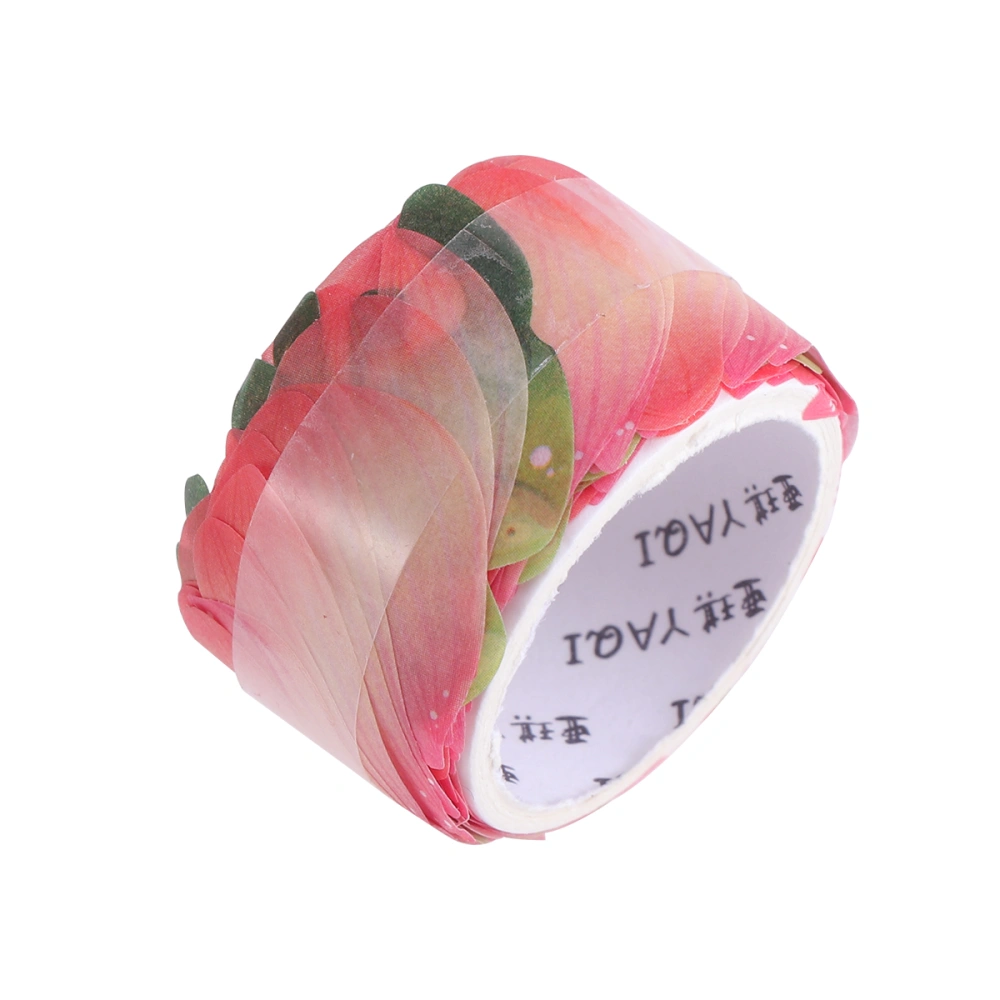 Petal Washi Masking Tape Hand Torn Seamless Stickers Decorative Sticky Paper Tapes for Scrapbook DIY Diary Gift Wrapping (Lotus)