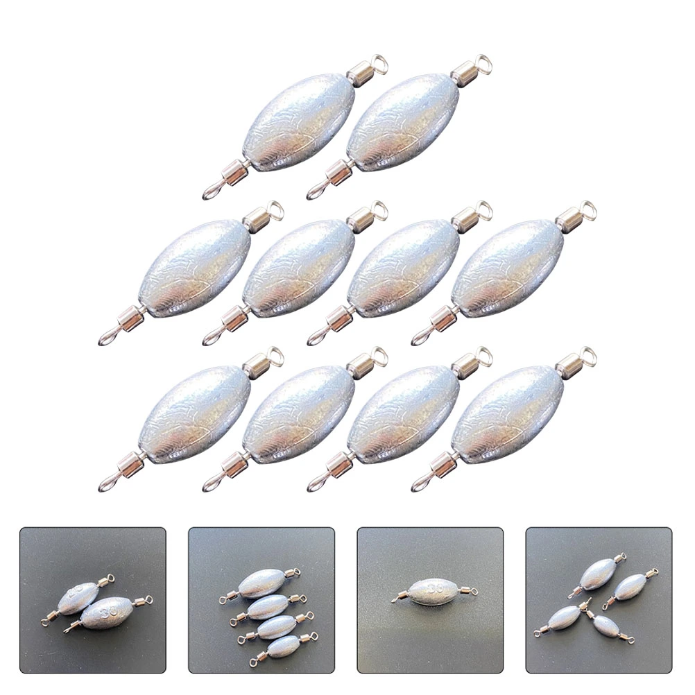 10Pcs Fishing Lead Weights Fishing Bait Lure Sinkers Worm Sinkers Tools