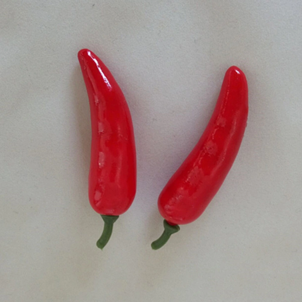 50pcs Simulation Artificial Lifelike Chili Fake Pepper Vegetable Mini Fake Vegetable for Home Kitchen Decoration