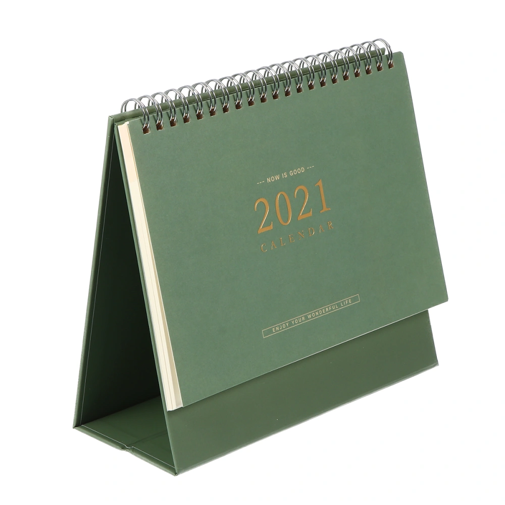 Solid Color Portable Desktop 2021 Calendar Daily Schedule Planner Desk Calendar