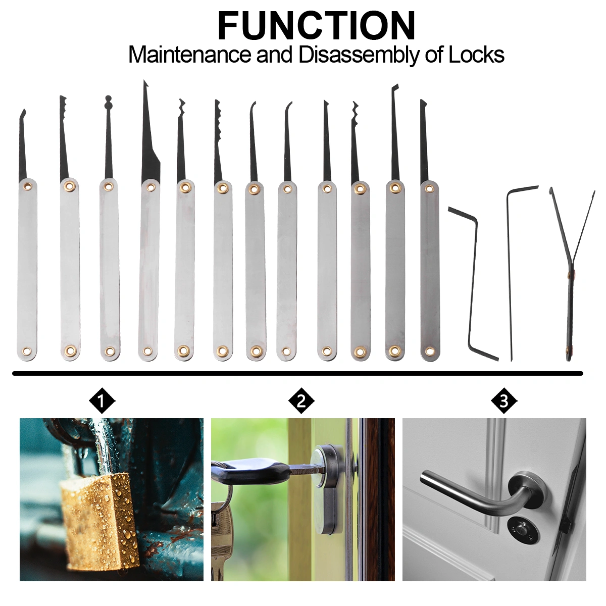 Professional Lock Pick Set Hand Tool Locksmith Tool Remove Broken Key Extractor