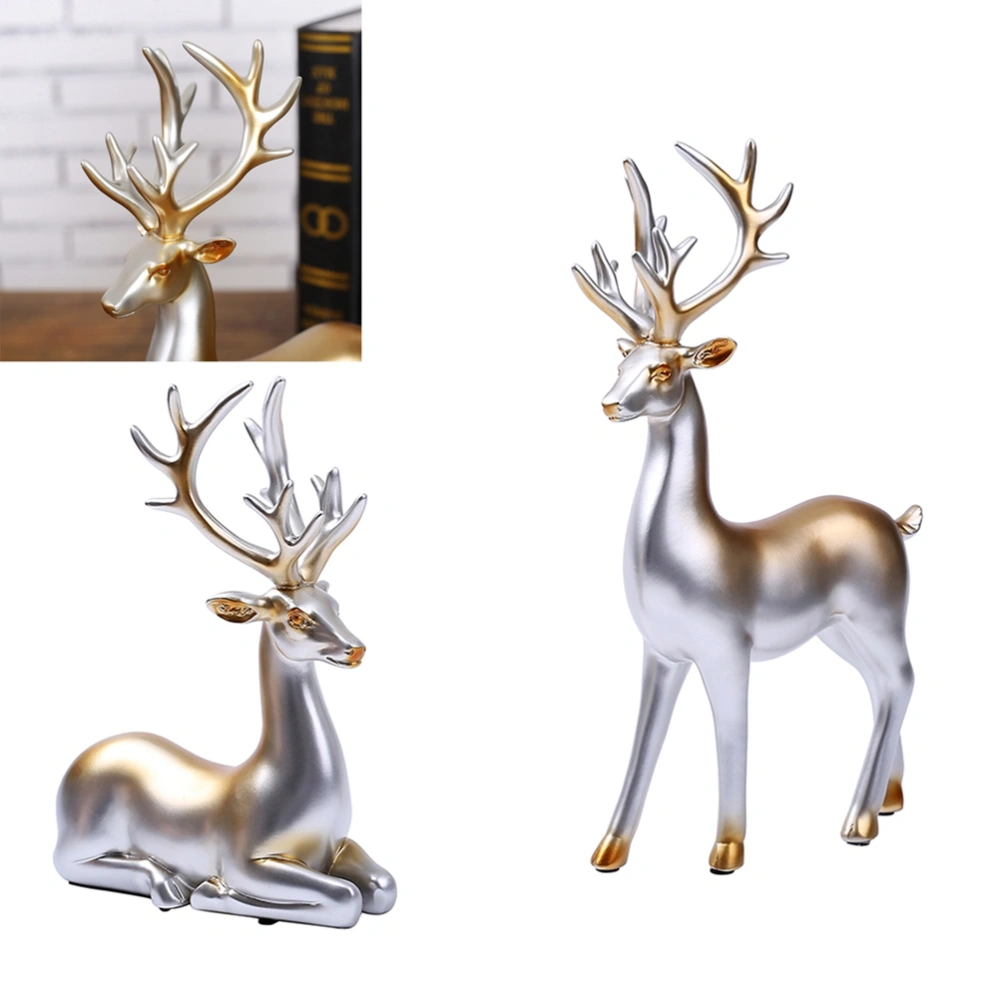 Creative Couple Deer Golden Ornaments Living Room Bedroom Decoration Crafts Home Furnishing Decor