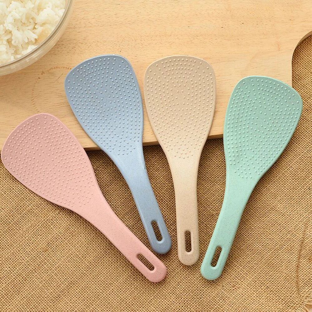 16Pcs Non-stick Rice Spoon Creative Eco-Friendly Wheat Straw Meal Spoon