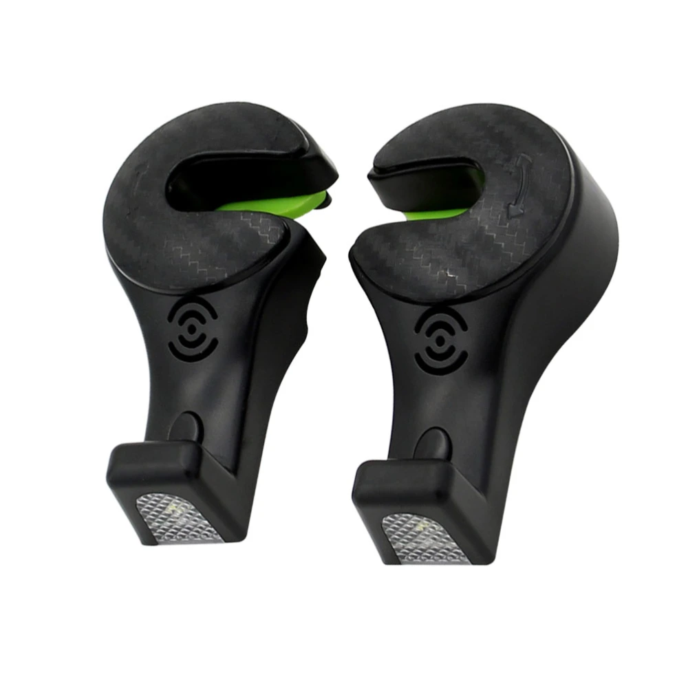 2pcs Universal Car Hooks Multifunctional Seat Back Hook Clips with LED and Lock (Black)