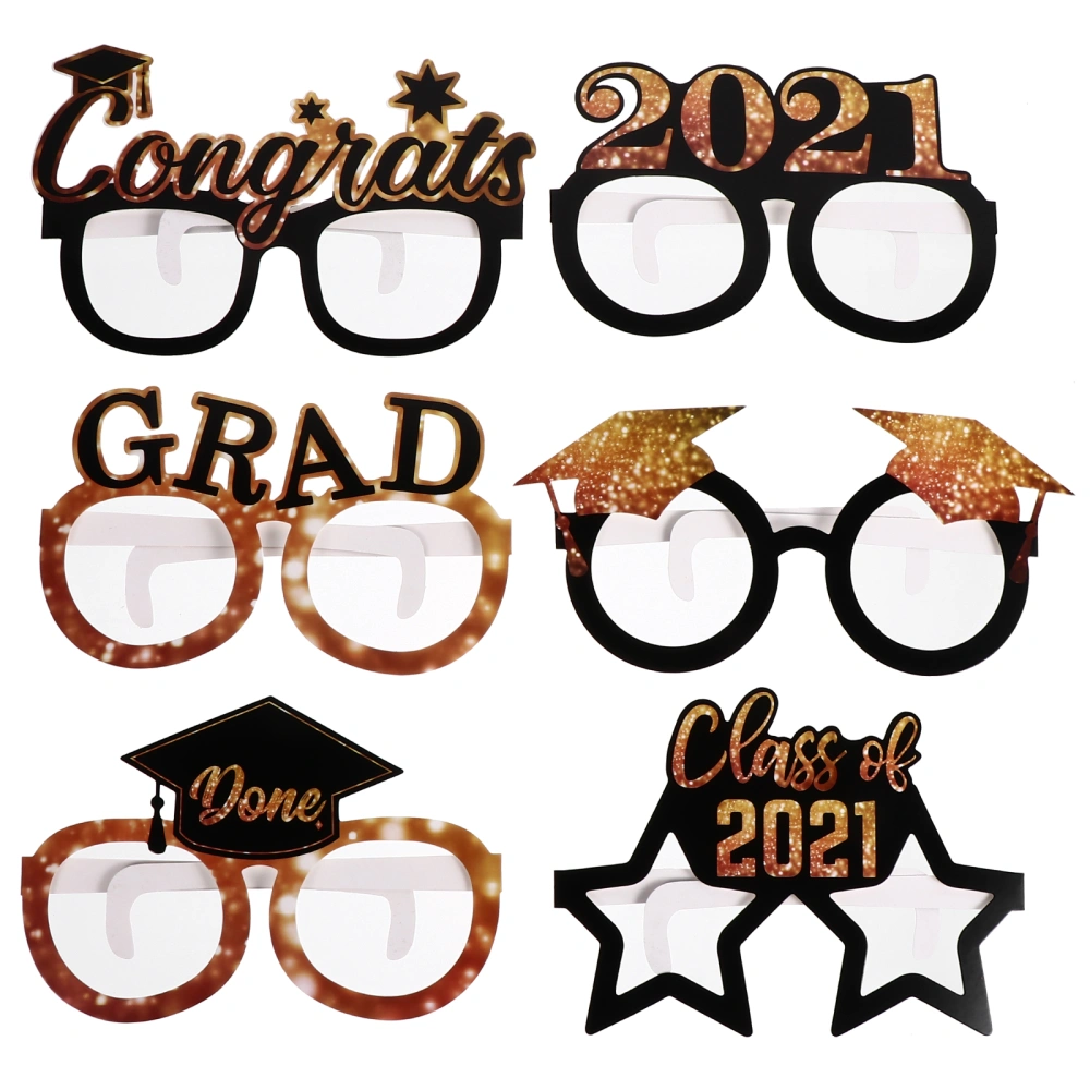 6 Pcs Novel Photo Props Meaningful Photo Glasses Memorable Party Decorations