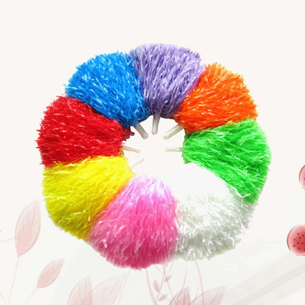 8pcs Cheerleaders Supplies Cheering Poms Cheering Garland Shiny Cheering Balls With Handle(Mixed Color)