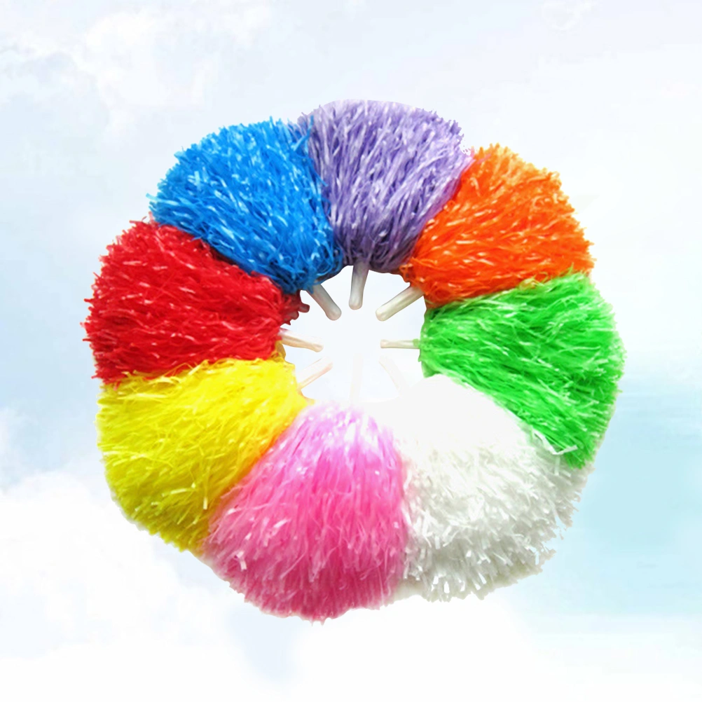8pcs Cheerleaders Supplies Cheering Poms Cheering Garland Shiny Cheering Balls With Handle(Mixed Color)