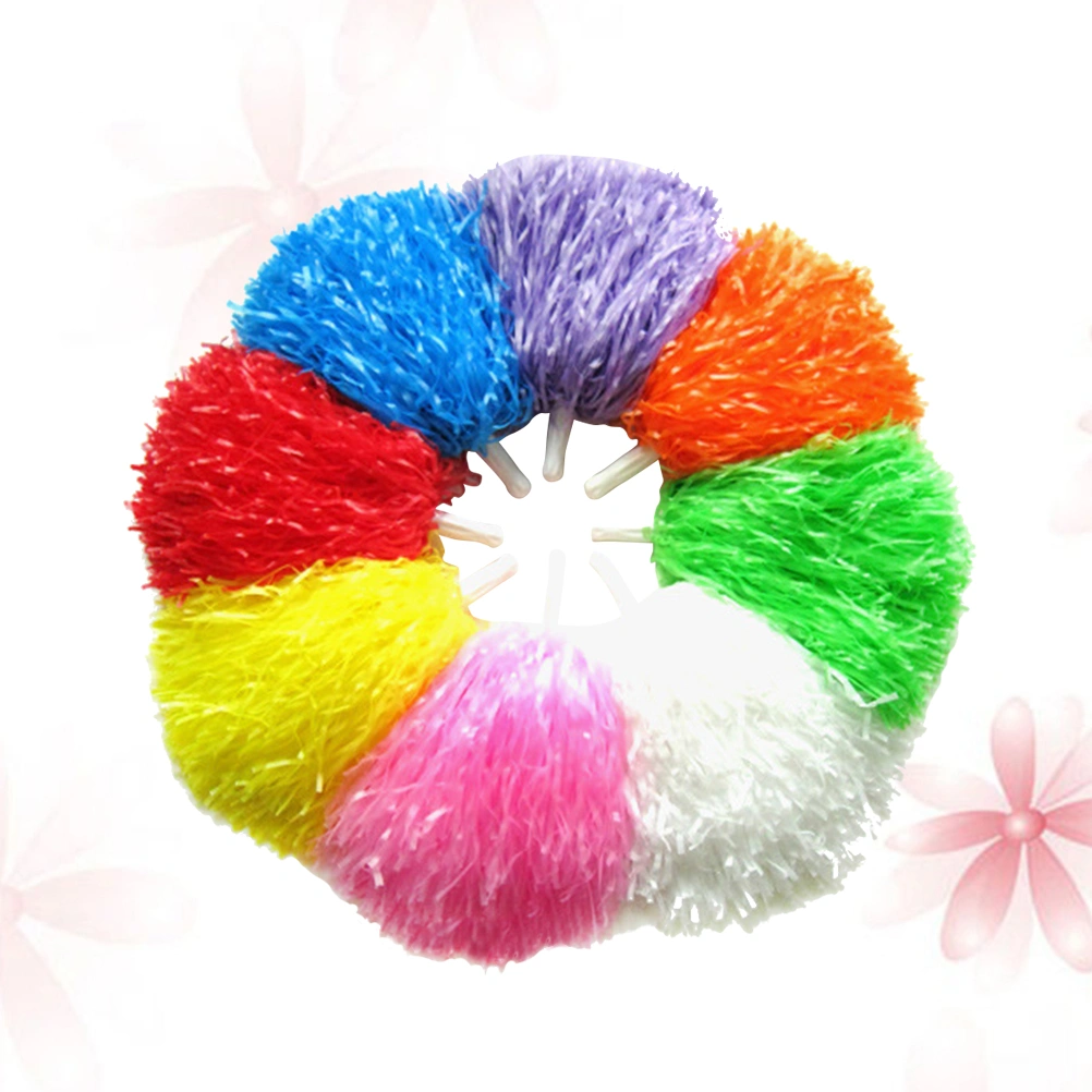 8pcs Cheerleaders Supplies Cheering Poms Cheering Garland Shiny Cheering Balls With Handle(Mixed Color)