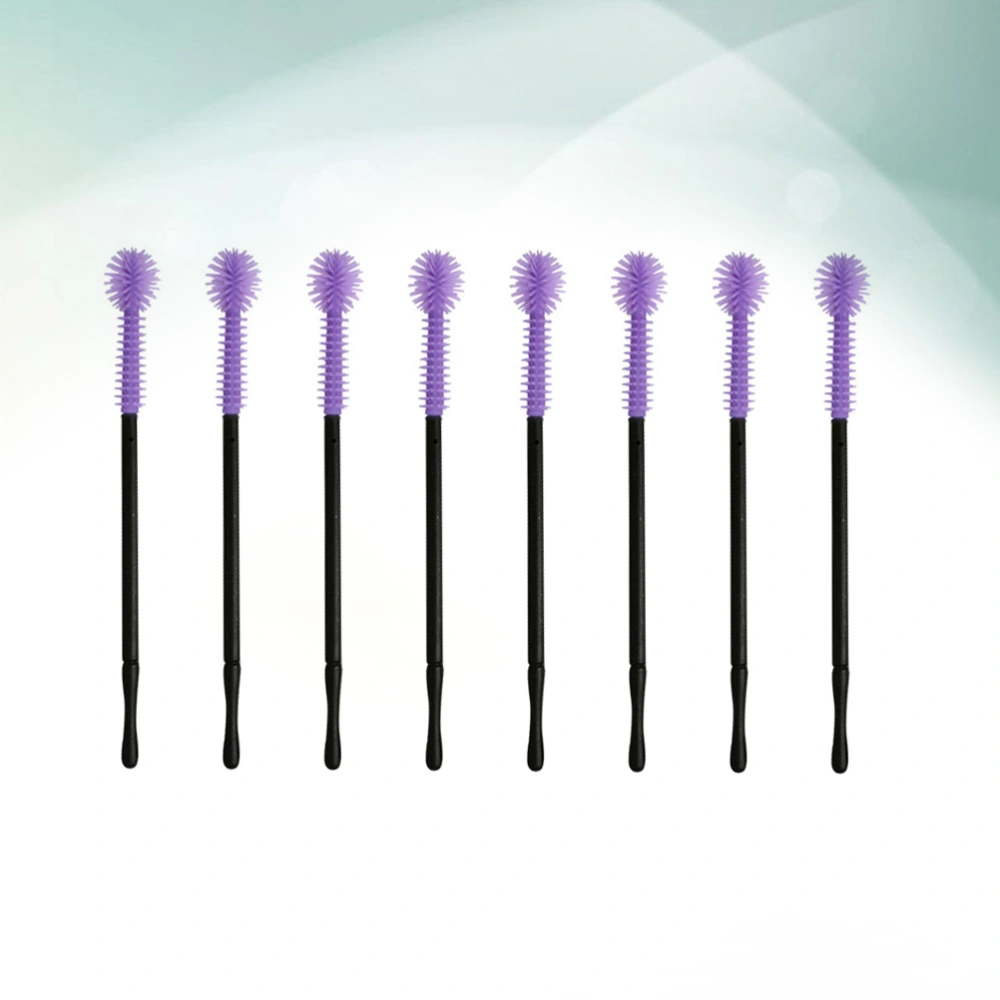 50pcs Disposable Eyelash Brush Eyelash Eyebrow Comb Portable Eyelash Grafting Tool Silicone Eyelash Roll for Girls Portable Eyelash Grafting Tool Silicone Eyelash Roll for Girls Purple