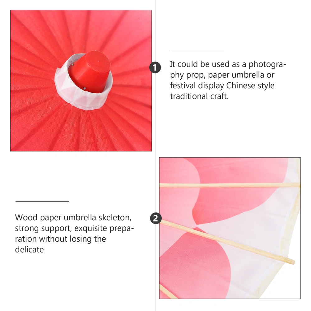 Handmade Peony Flower Umbrella Decorative Oilpaper Umbrella for Dancing Decoration Performance Props Silk Umbrella Rain Party Supply(Red,Large,Diameter:82cm)