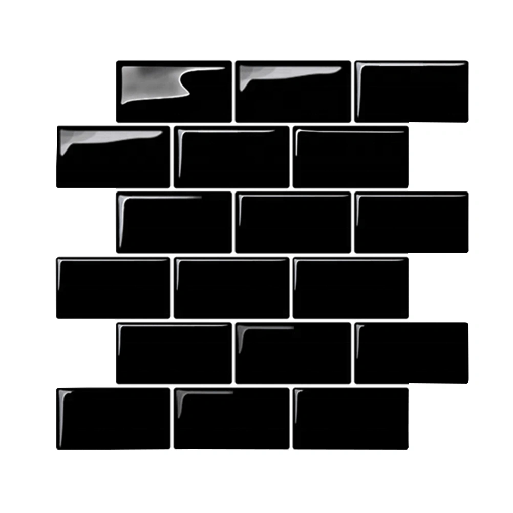 Waterproof Self-adhesive 3D Wall Sticker Wallpaper Brick Bedroom Wall Stickers Decal PVC Wall Sticker Home Decor Art Wall Paper(Black)