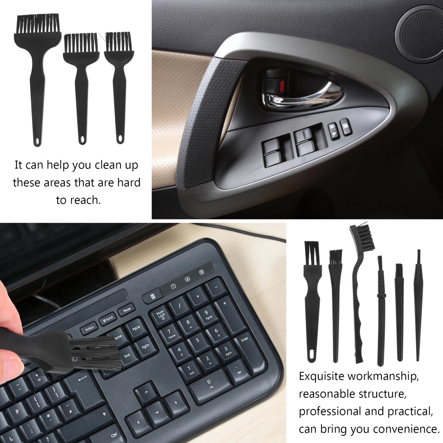 9pcs Mini Plastic Dust Brush Anti-Static Brushes for Computer Keyboard
