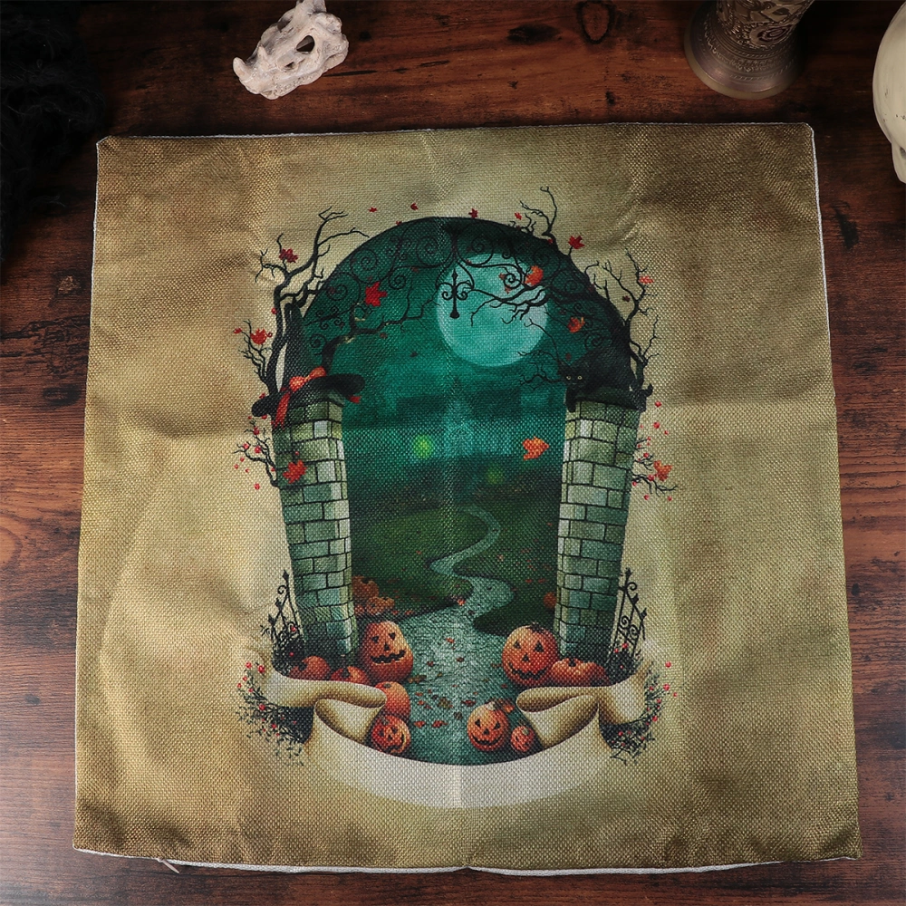 Halloween Pillow Case Creative Printed Pillow Case Cushion Cover for Home Sofa Coffee Library ((1)SXYM31)