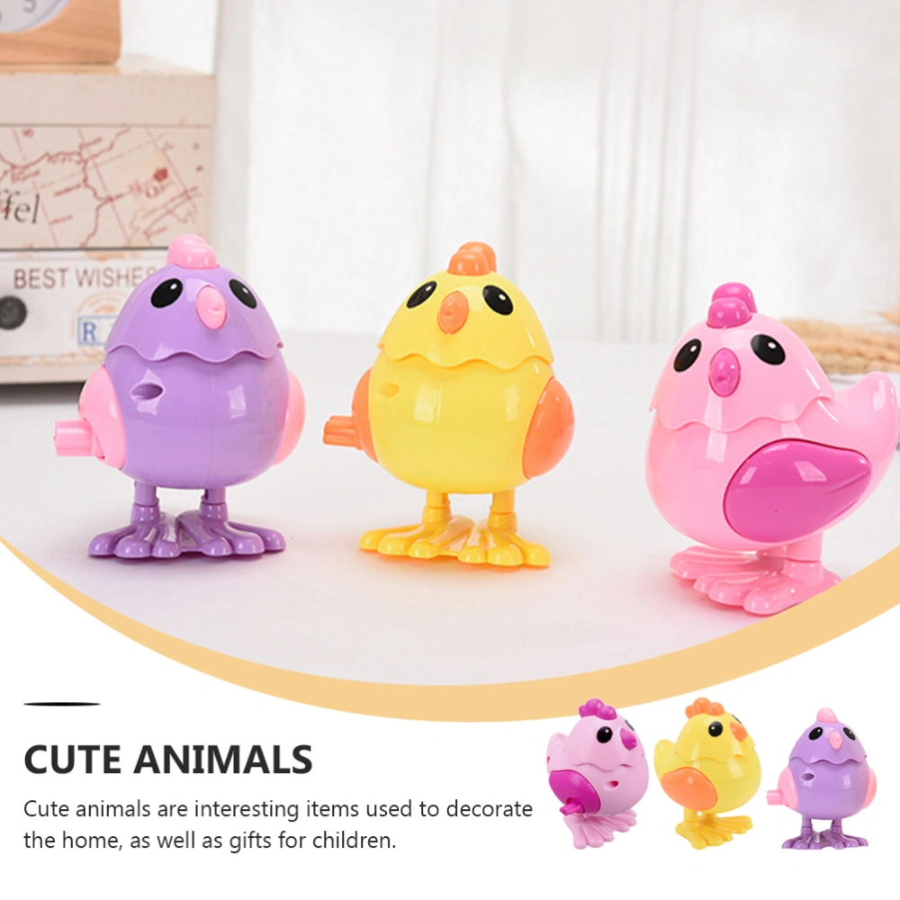 3pcs Wind-up Chicken Toys Animal Wind-up Toys for Kids Toddler (Random Color)