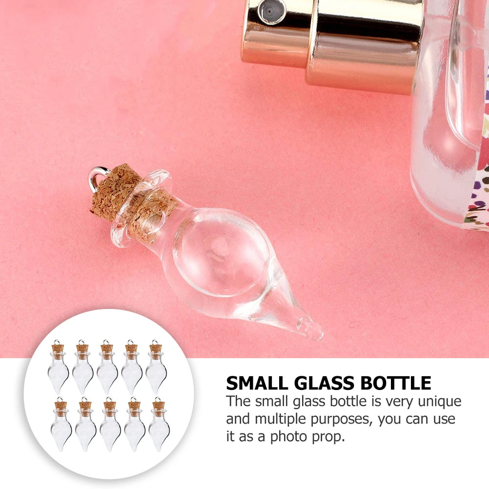 30pcs Water-drop Shaped Wishing Bottle DIY Wishing Bottle with Cork Stoppers