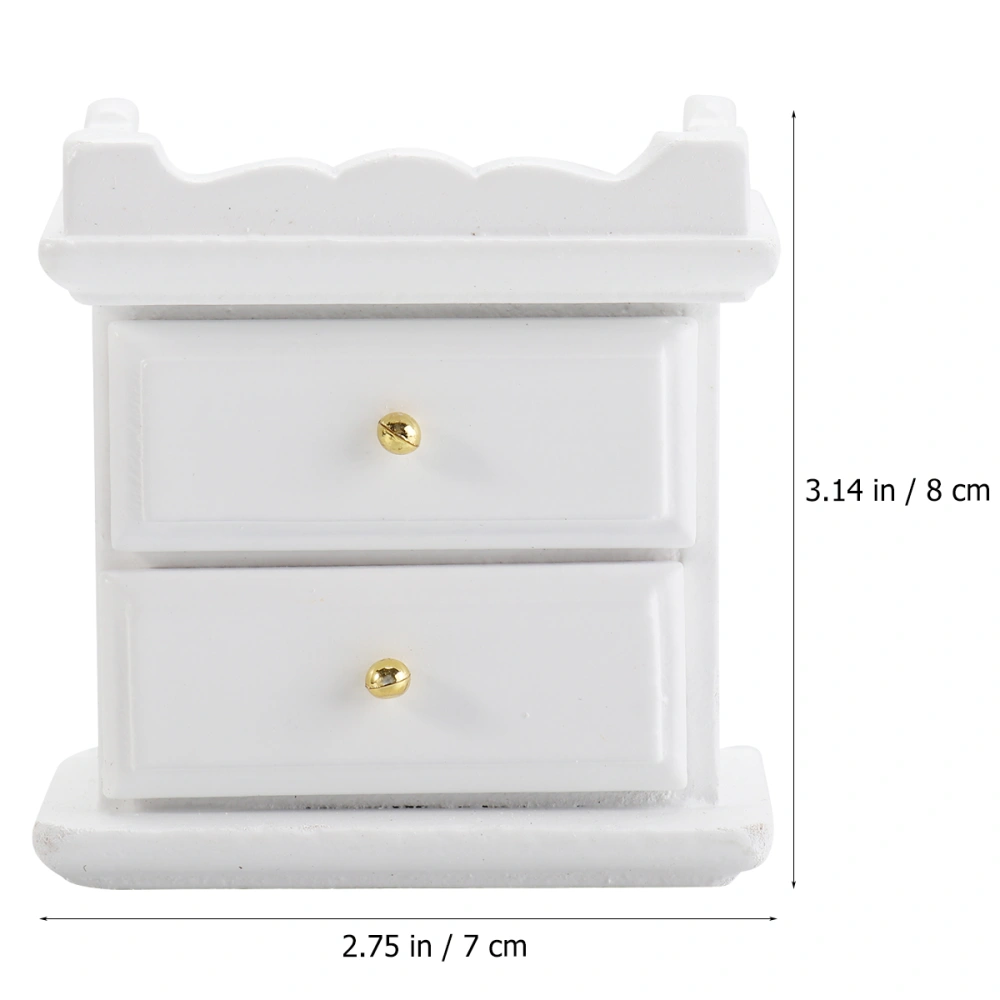 1Pc 1:12 Mini House Mini Furniture Model Bedside Table Drawers Mini Night Table