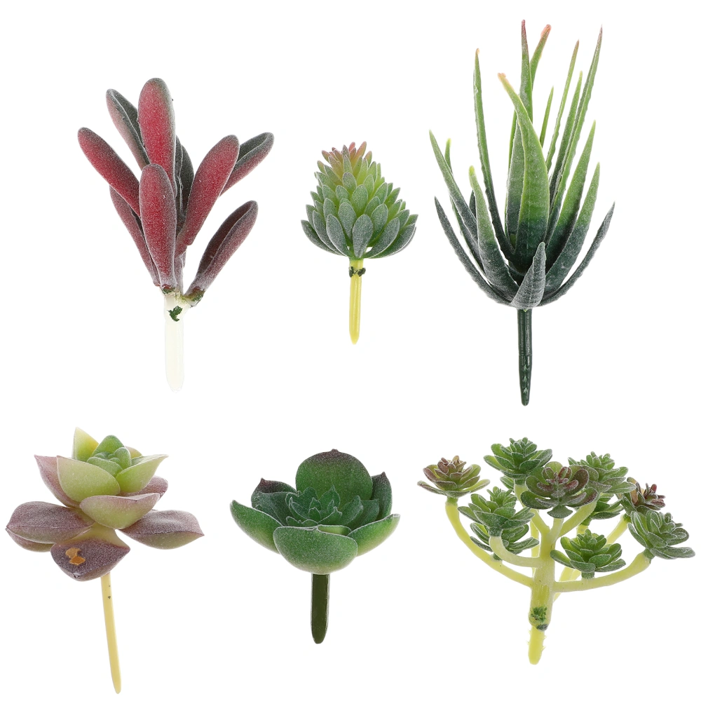 6pcs Simulation Succulent Plants Decorative Plant Chic DIY Plant Ornament