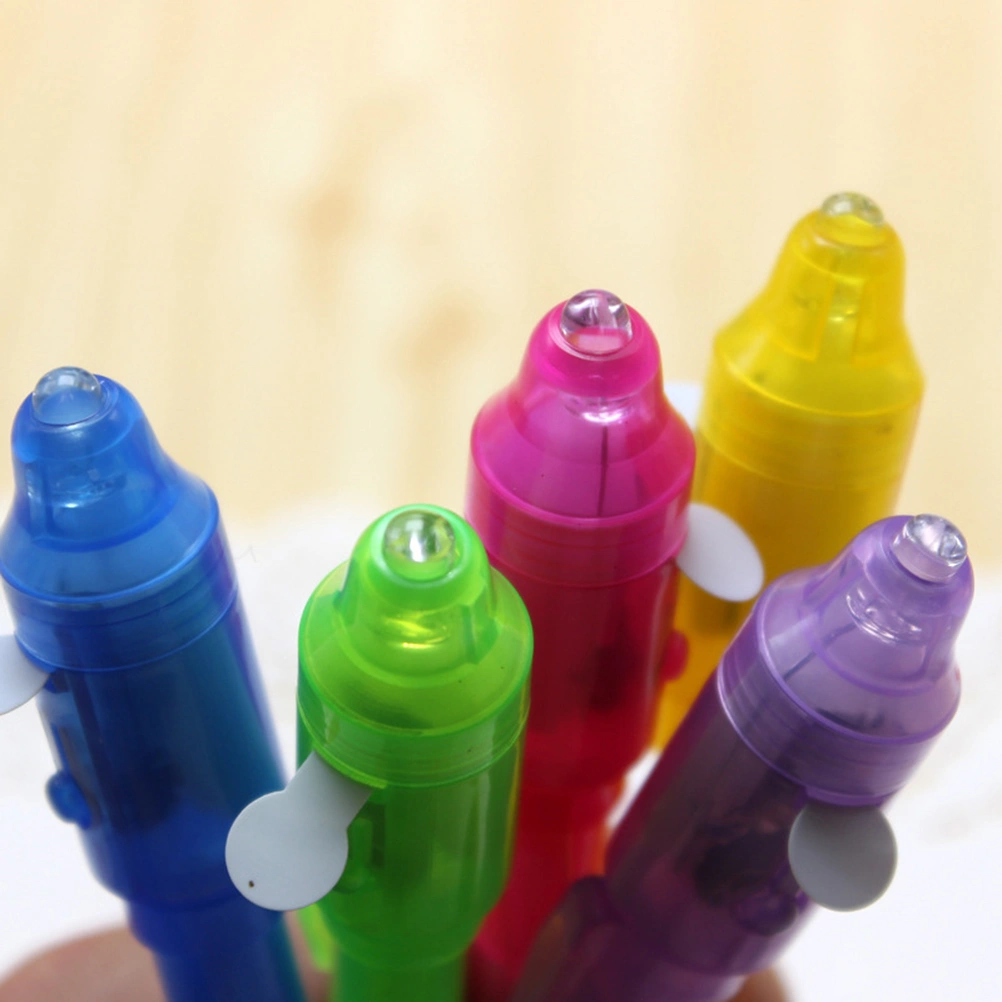 Invisible Ink Pen Pen Marker Secret Message Pen with UV Light for Currency Checking Kids Game (Yellow)