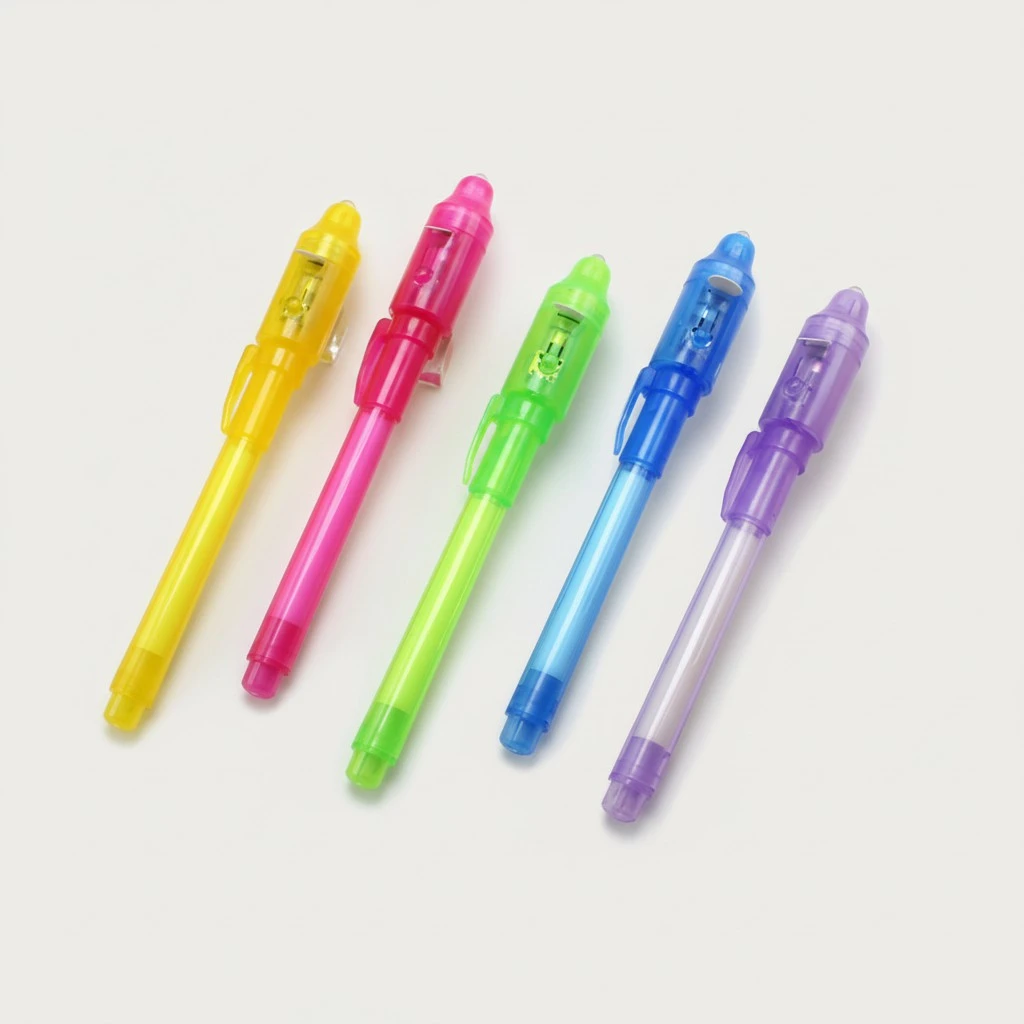 Invisible Ink Pen Pen Marker Secret Message Pen with UV Light for Currency Checking Kids Game (Yellow)