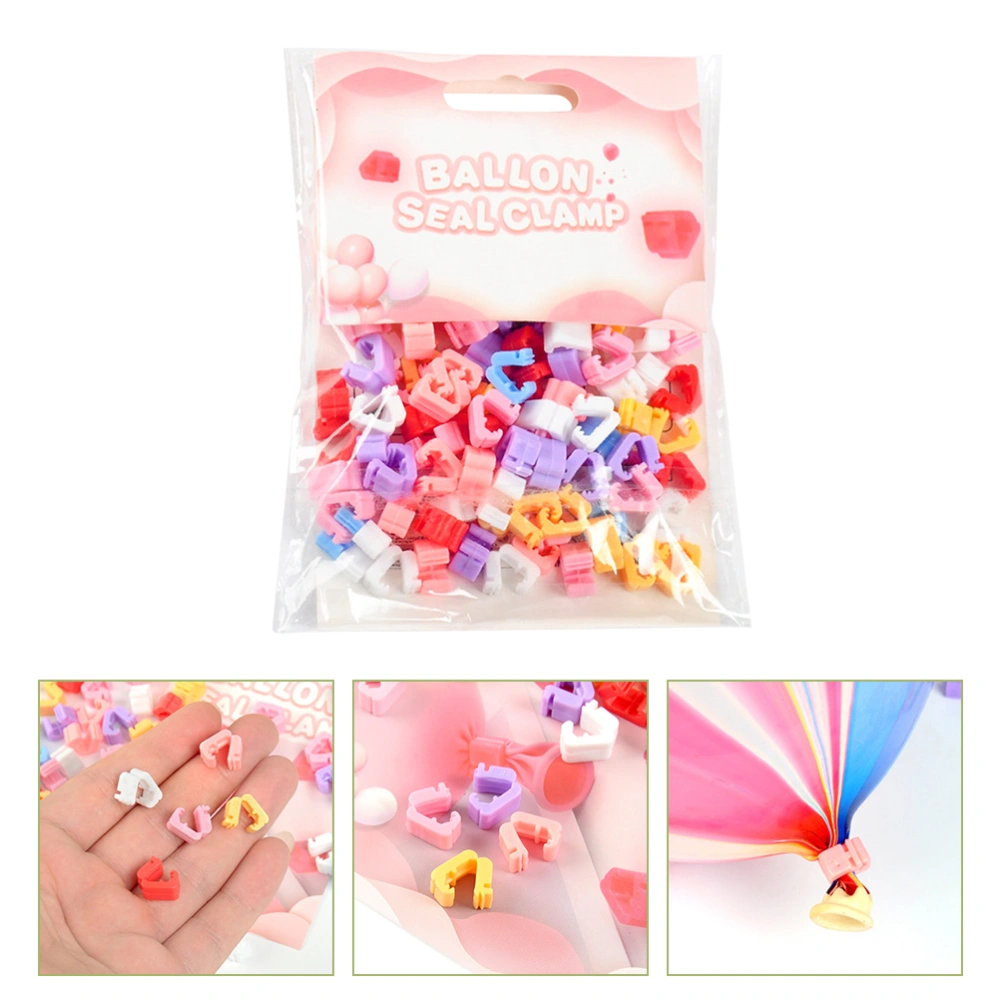 100pcs Balloon Clips Plastic Balloons Sealing Clamps Birthday Party Supplies