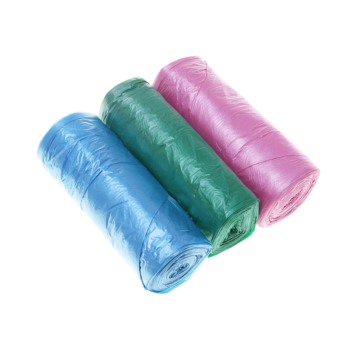6 Pcs Flat Mouth Small Trash Bags Colorful Plastic Bags for Home Office-20 Pcs A Roll (Random Color)
