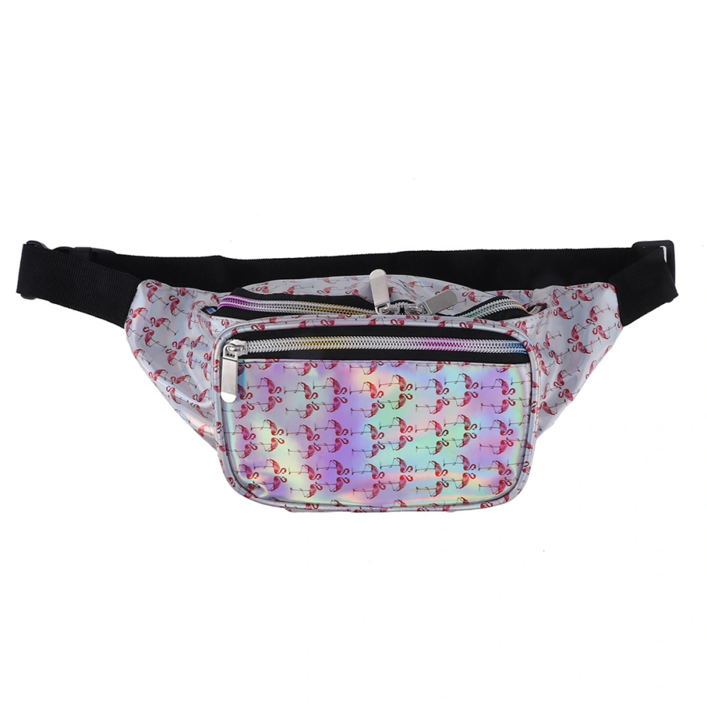 1pc Flamingo Printing Waist Bag Fanny Bag Pouch Zipper Large Capacity for Women Girls Ladies