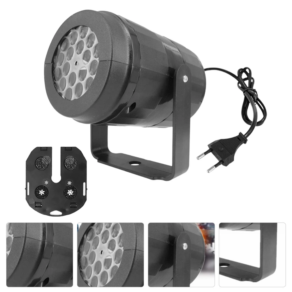 1 Set of Decorative Snowflake Lamp LED Christmas Party Projection Light(EU Plug)