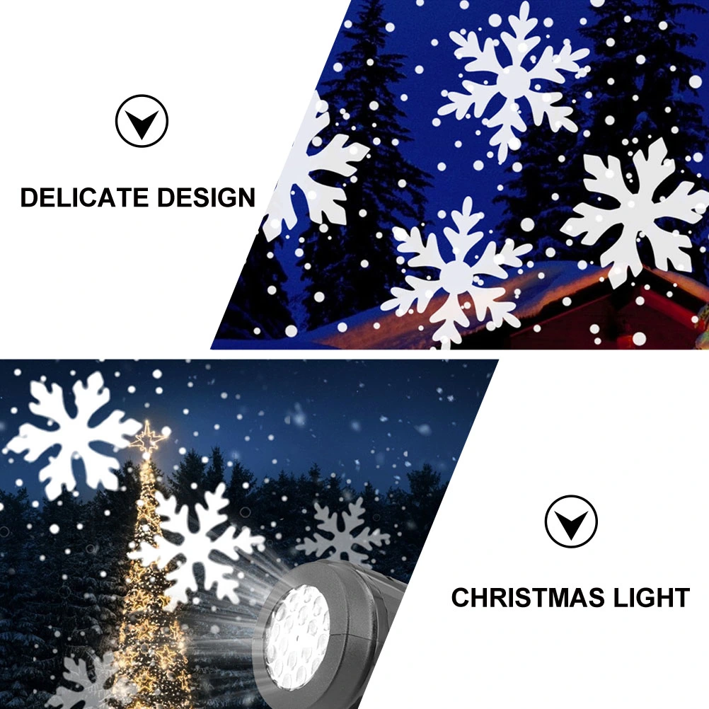 1 Set of Decorative Snowflake Lamp LED Christmas Party Projection Light(EU Plug)