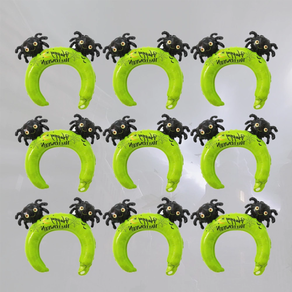 24 Pcs Halloween Spider Head Headdress Balloons Horror Fashion Headwear Balloons Unique Aluminum Film Balloons Headband for Halloween Ghost Festival