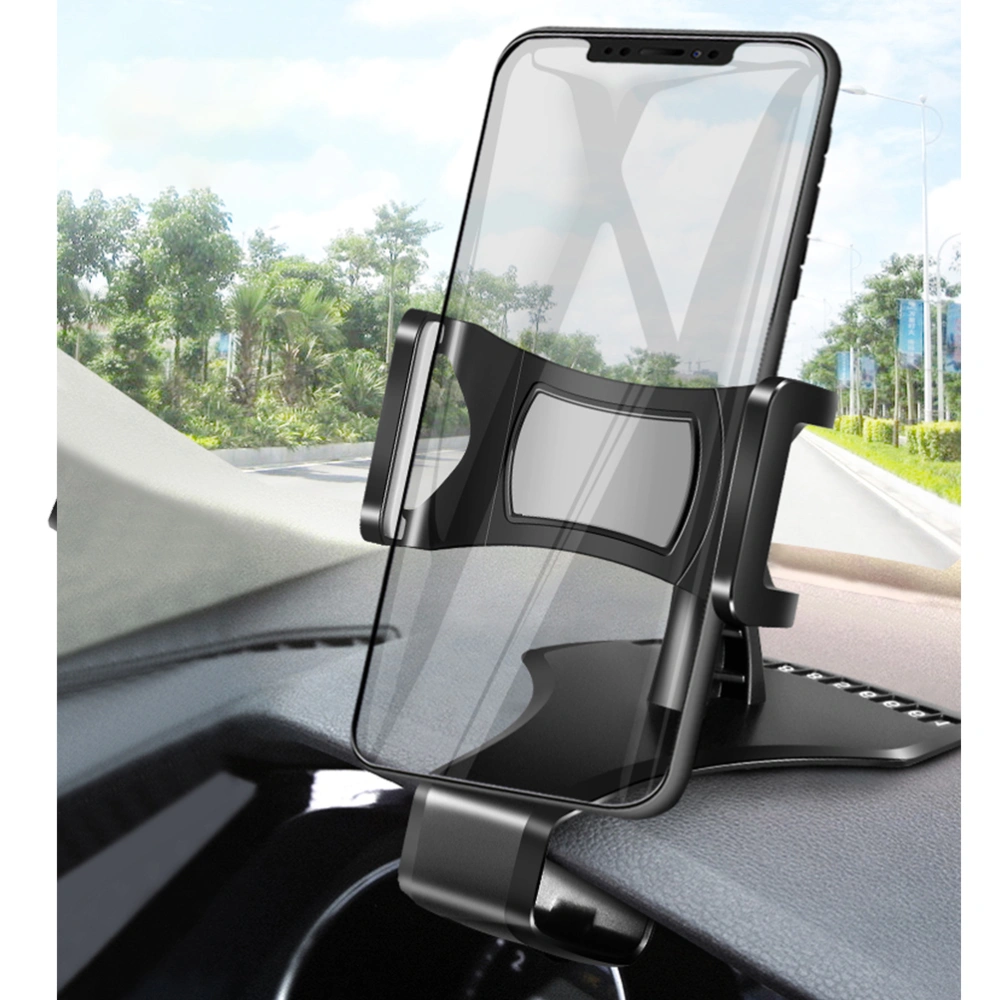 Multipurpose Vehicle Phone Stand 360 Degrees Rotatable Phone Holder Dashboard Phone Clip with Phone Number Sign for Car Use (Black)