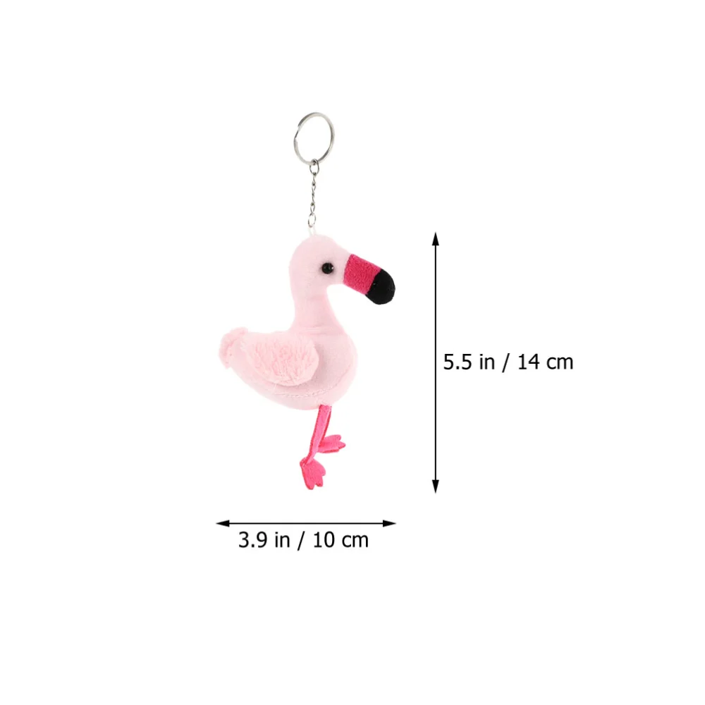 5Pcs Lovely Flamingos Plush Pendants Decorative Cartoon Animals Keychain Decor