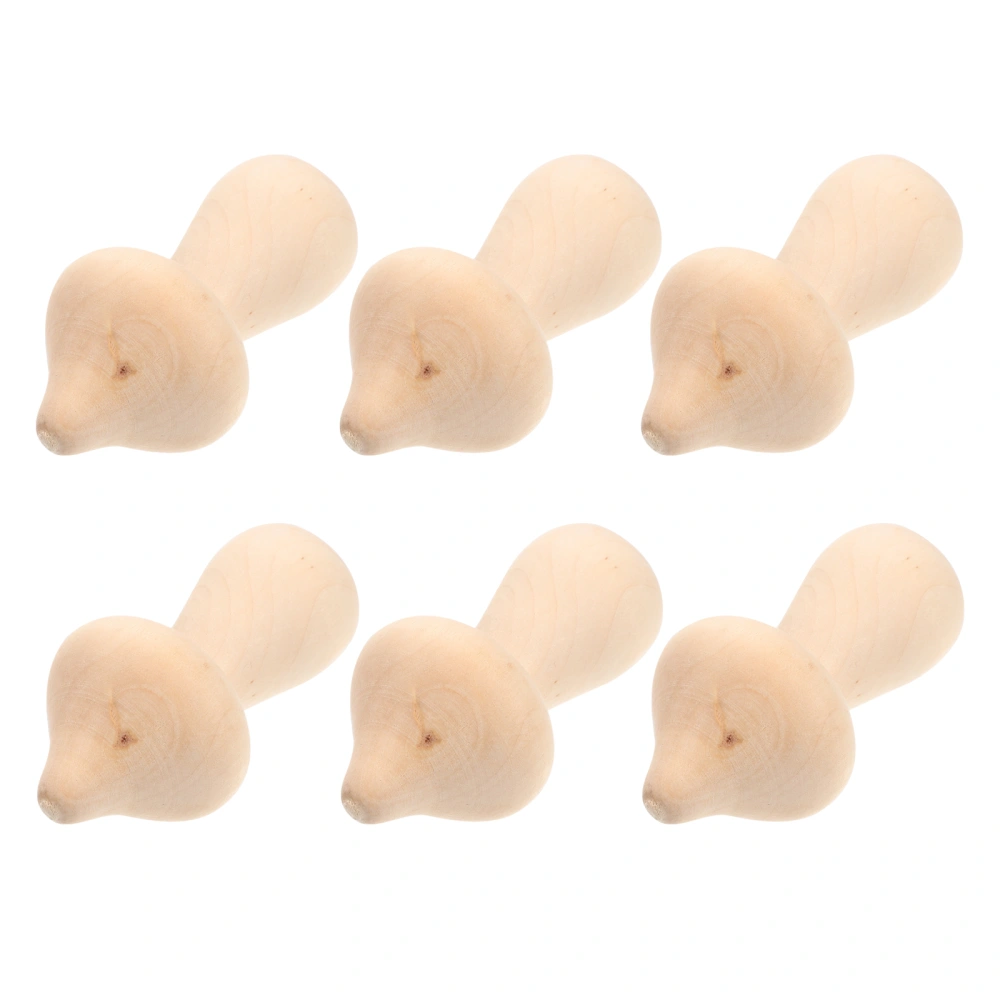 10pcs Wooden Mushroom Decor Garden Layout Ornaments Blank Graffiti Mushrooms