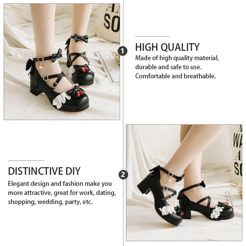 1 Pair Four Seasons Lady Shoes Bowknot Single Shoes for Women