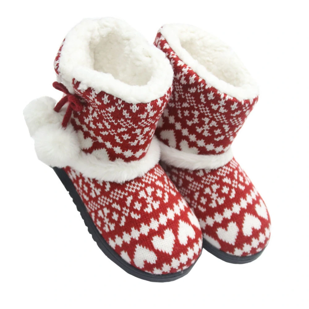 Women Cotton Shoes Thick-soled Snow Boots Indoor Warm Plush Shoes for Winter