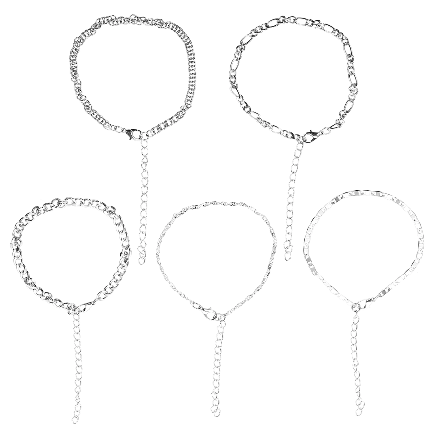 5Pcs Women Anklet Fashion Style Ankle Bracelet Party Metal Anklet Decor