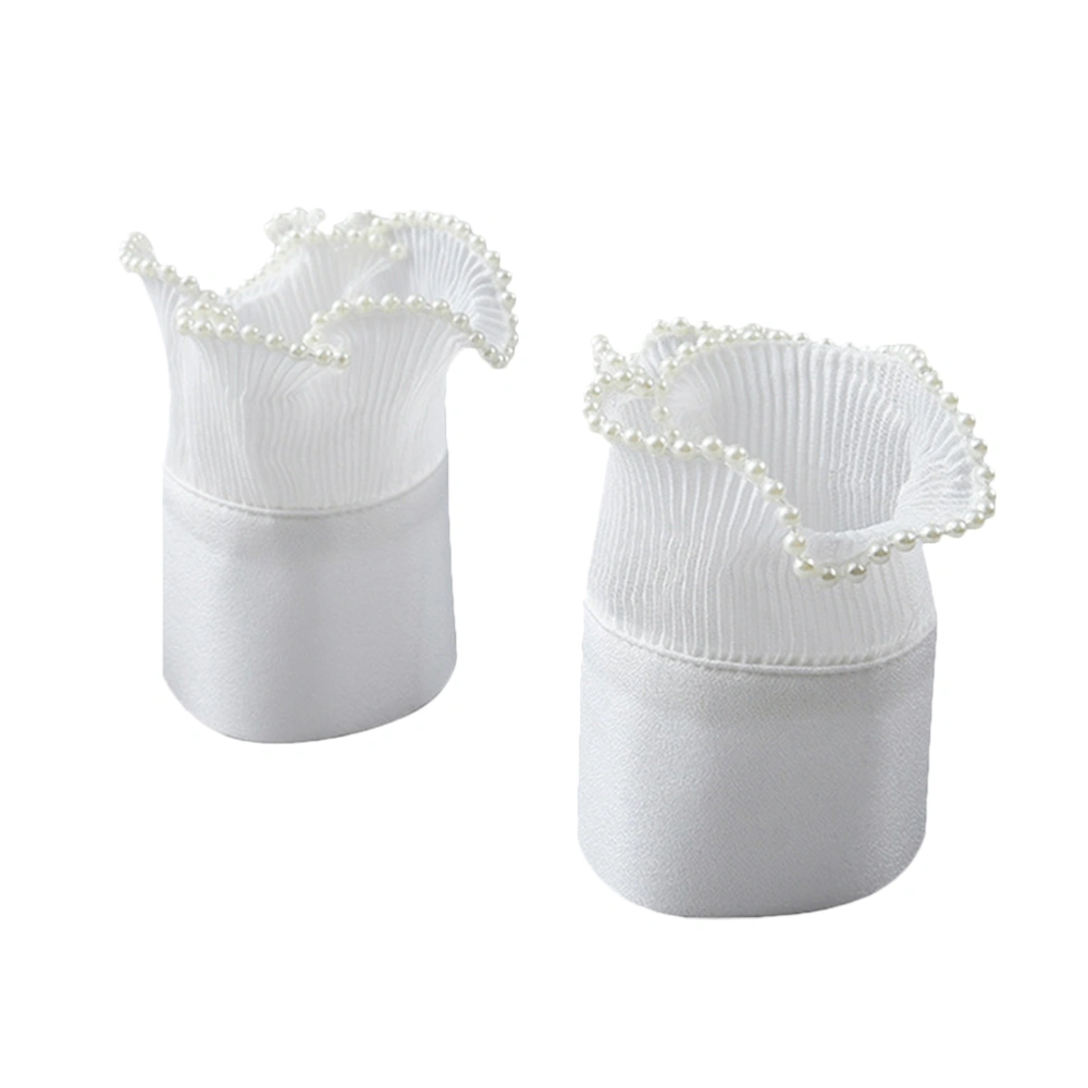 1 Pair Fake Wrist Cuffs Women Clothes Wrist Cuffs Pearl Design Costume Cuffs