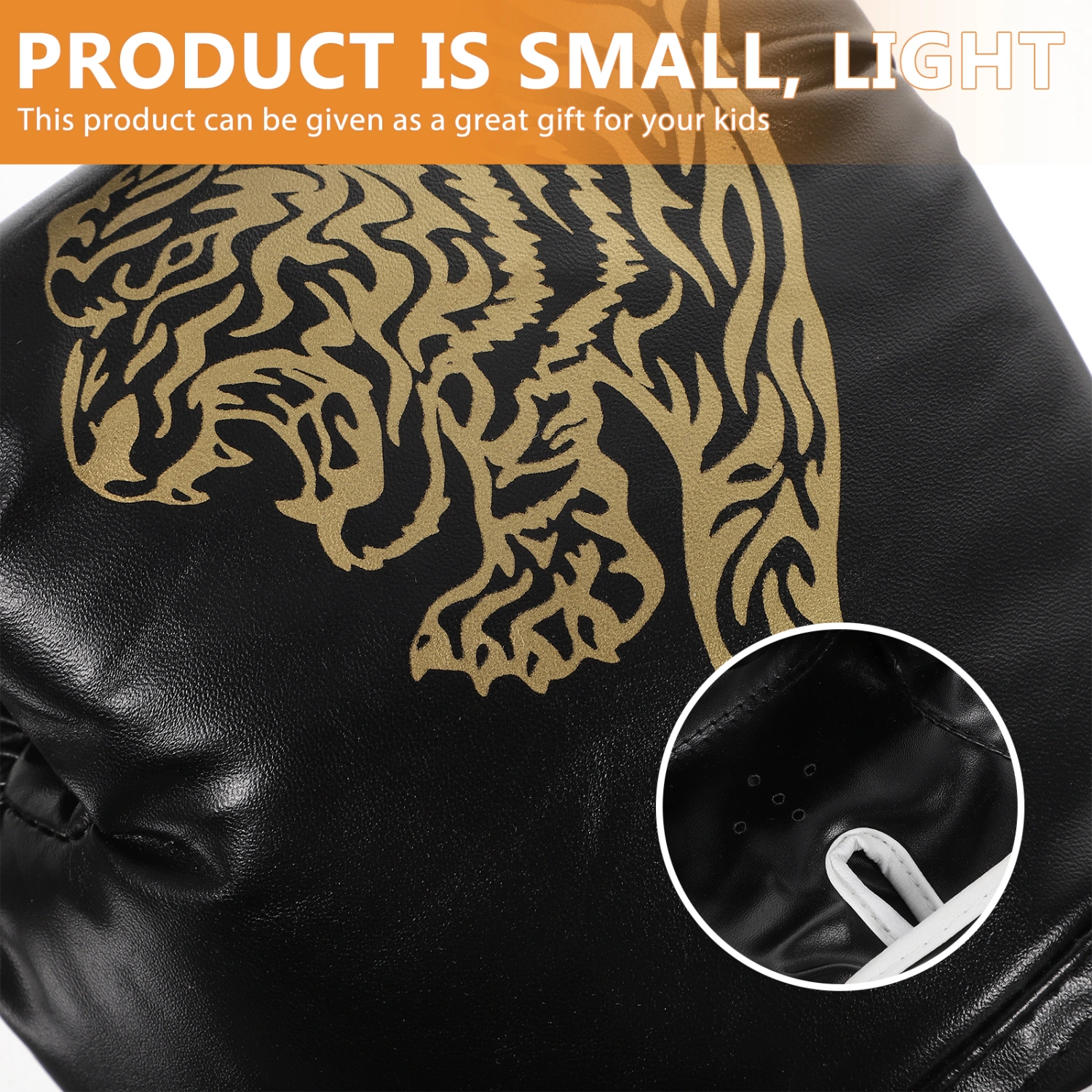 1 Pair Breathable Boxing Gloves Protective Training Mitts Sparring Hand Pads for Children Kids (Black)