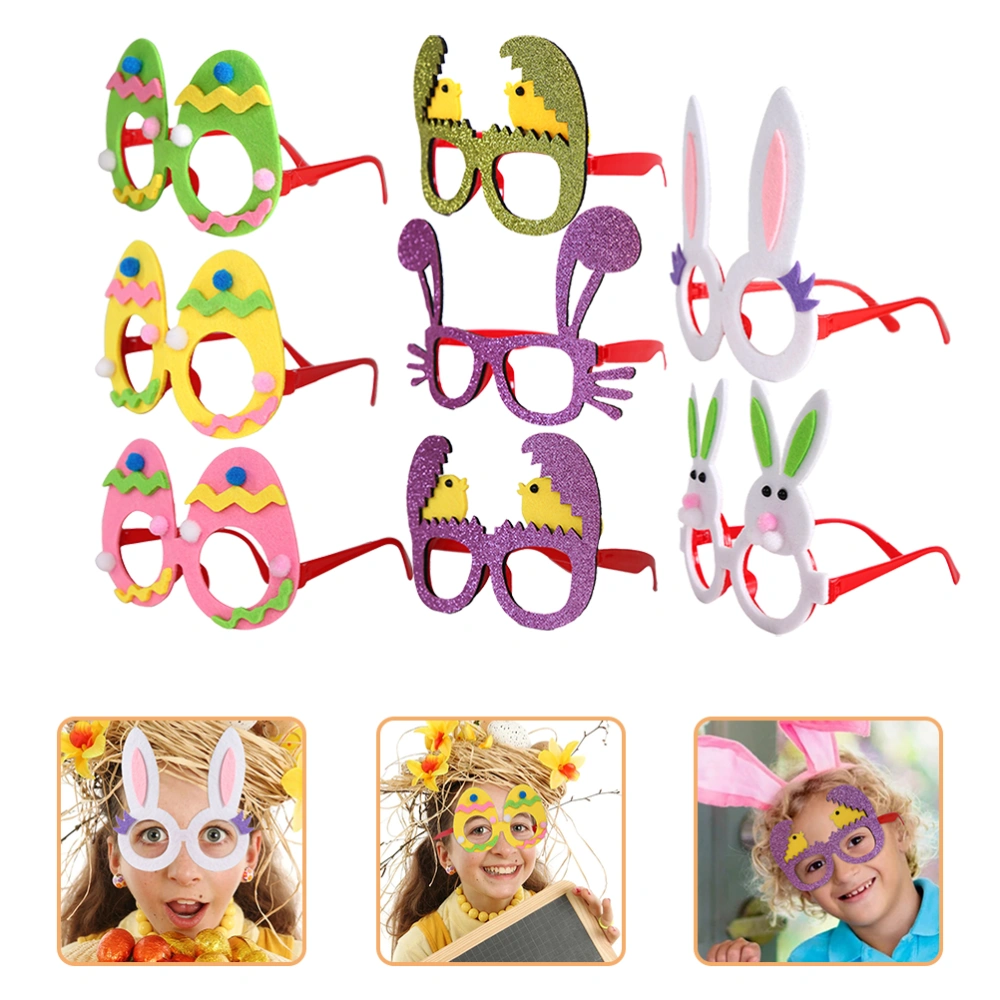 8Pcs Easter Party Glasses Easter Egg Glasses Chick Eyeglasses Eyewear for Kids