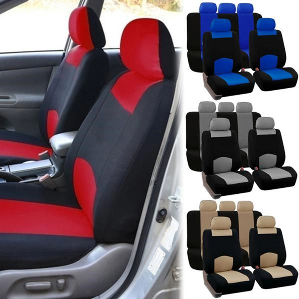 2Pcs Full Set Universal Fit Auto Car Seat Covers Light Breathable Interior Split Bench Covers (Grey)