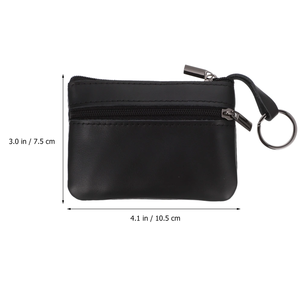 Coin Purse Leather Keychain Design Zipper Small Wallet Coin Change Purse