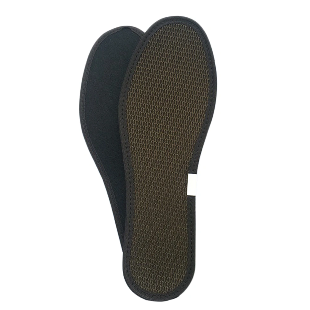 4 Pairs of Bamboo Charcoal Deodorant Mesh Insoles Sweat-absorbent Shoe Inserts for Men Women - Size 42(Army Green)